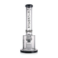  Kickback Glass straight shooter bong with tree arm percolator and 18mm bowl, 15 inches tall in black