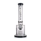  Kickback Glass straight shooter bong with tree arm percolator and 18mm bowl, 15 inches tall in black
