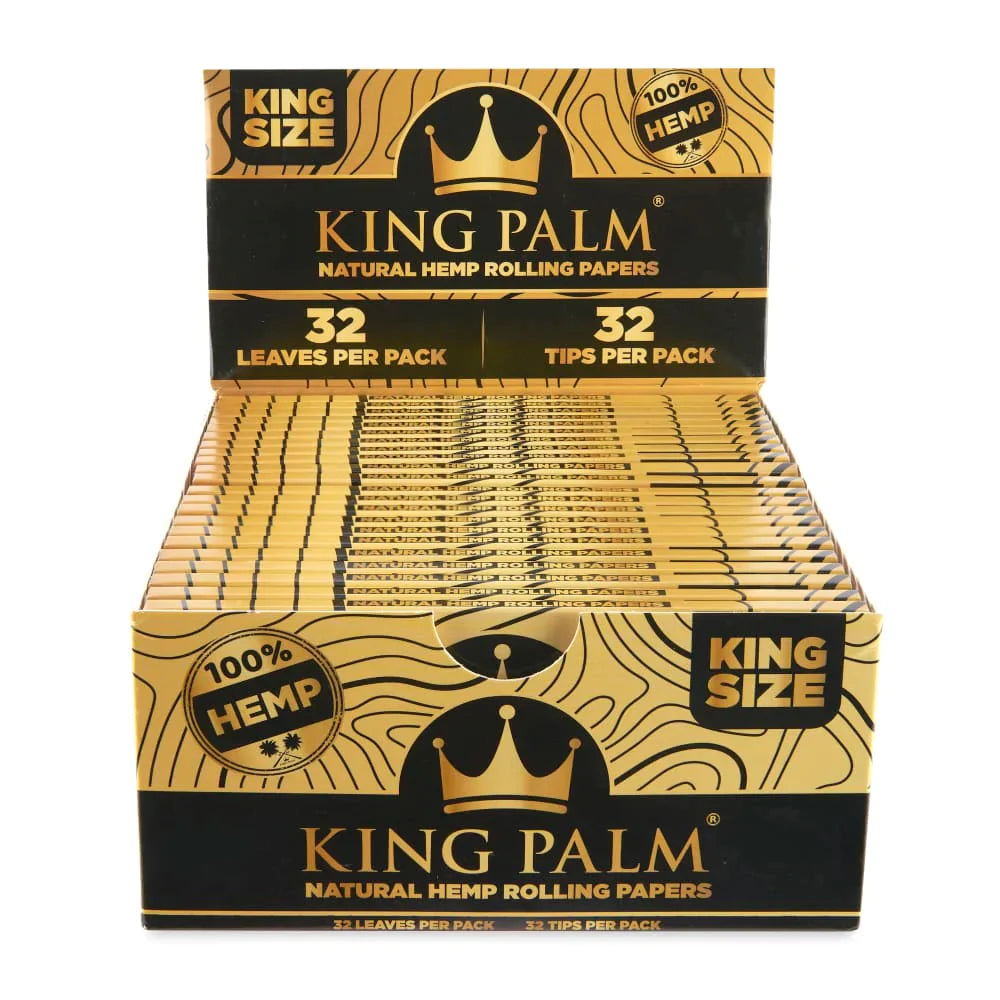 King Palm Flavored Hemp Rolling Papers - King Size | 22 Booklet Per Box