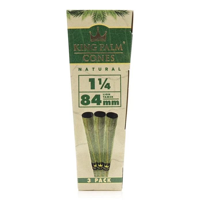 King Palm Natural Cones 3 Pack with filter tips
