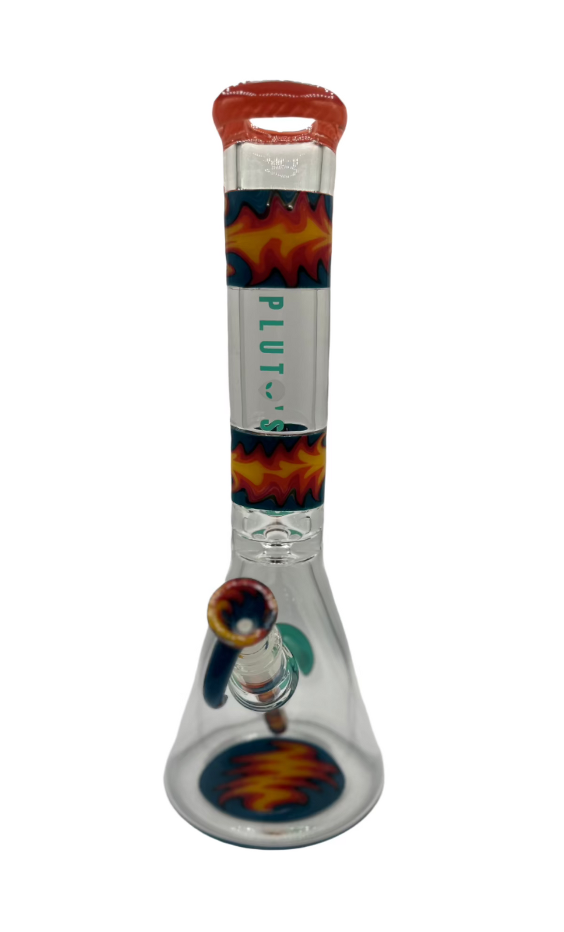King Pluto thick glass beaker bong on white background