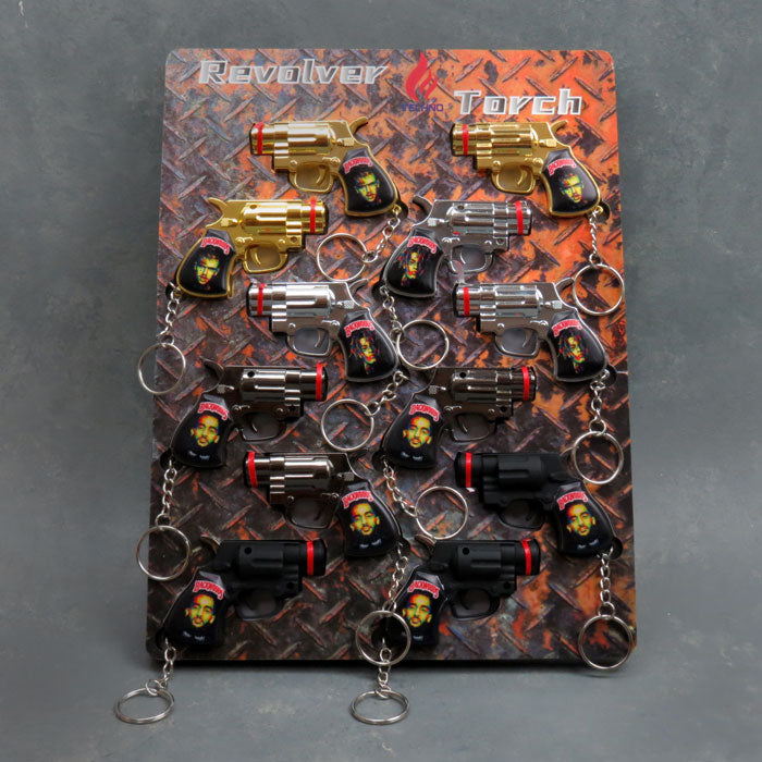 TECHNO Revolver Style -  Key Chain Torch Lighters | 12 Ct/Display | Assorted 5 Styles