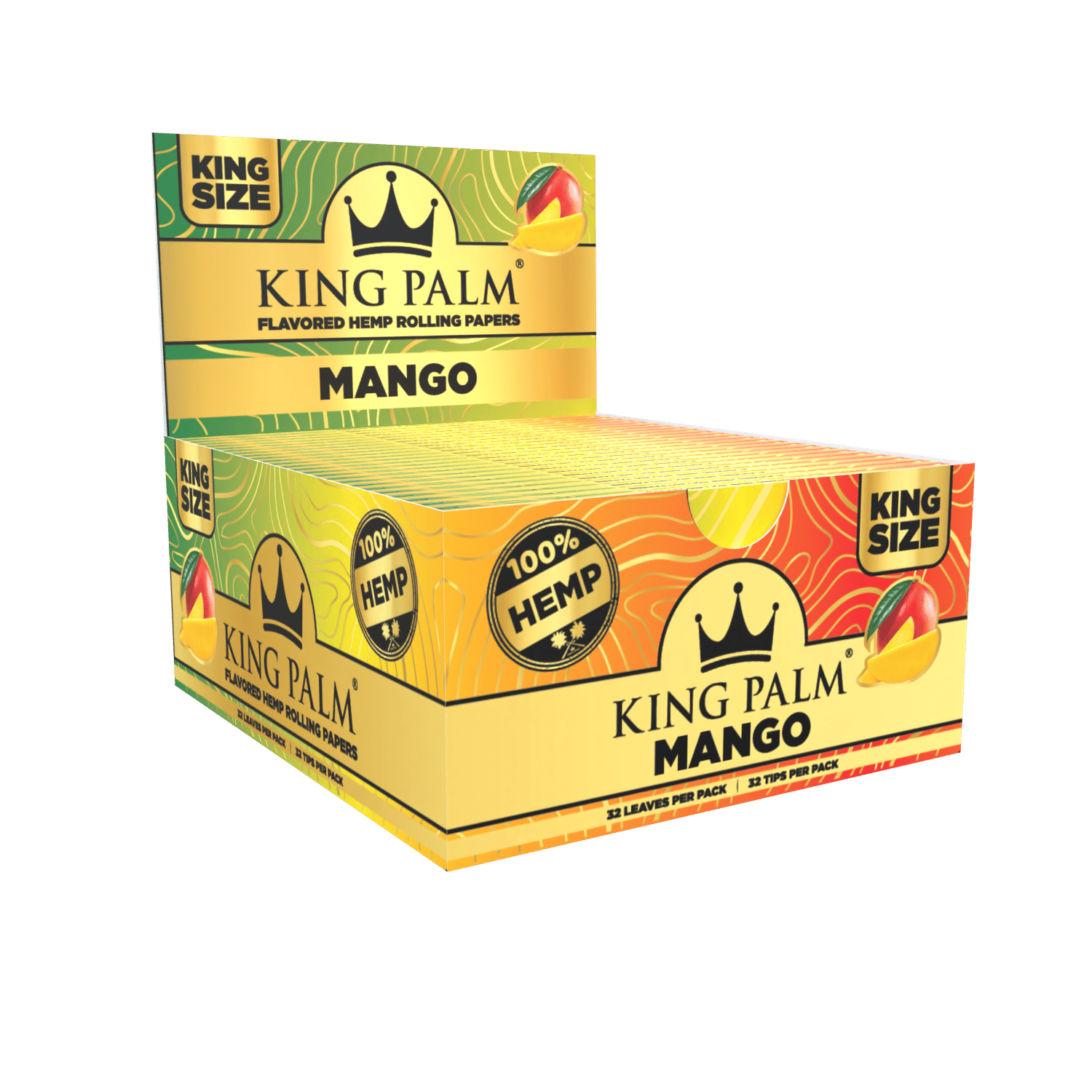 King Palm Flavored Hemp Rolling Papers - King Size | 22 Booklet Per Box