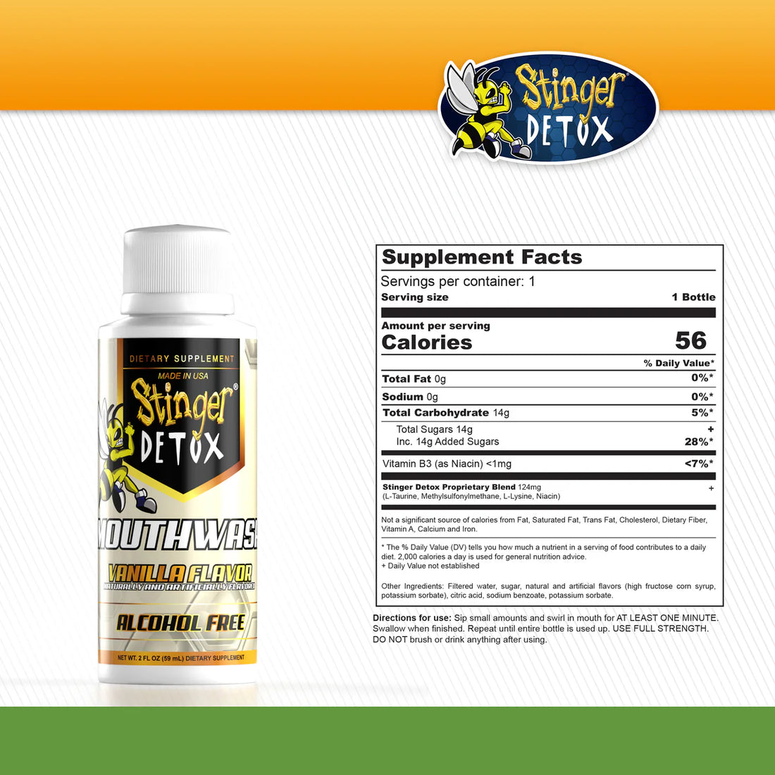 Stinger Mouth Wash | Vanilla Flavor | 2 OZ | UNIT