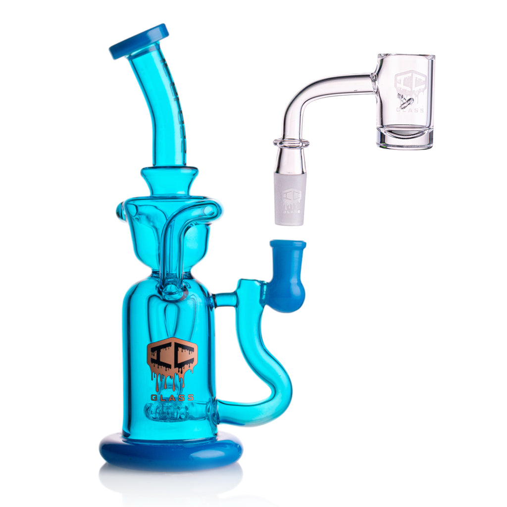 IC Glass Neon Recycler with Perc – Includes Banger | Wholesale Glass Recycler Supplier