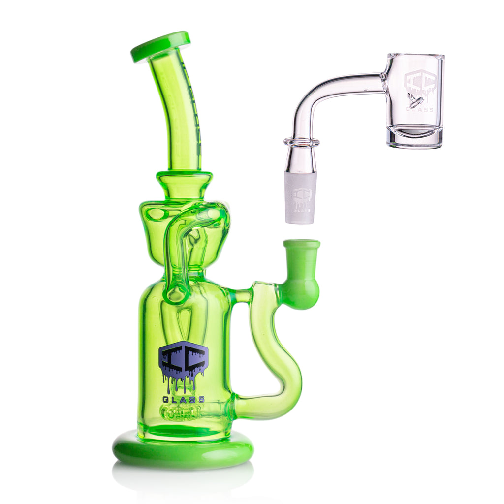 IC Glass Neon Recycler with Perc – Includes Banger | Wholesale Glass Recycler Supplier
