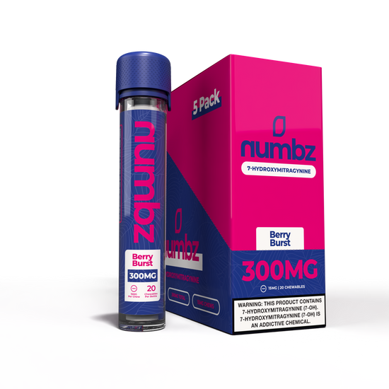 numbz|7OH-MIT| 300MG |20 Chewables |Box of 5 Units | Box