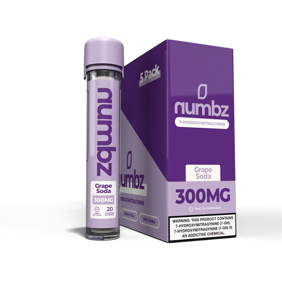 numbz|7OH-MIT| 300MG |20 Chewables |Box of 5 Units | Box