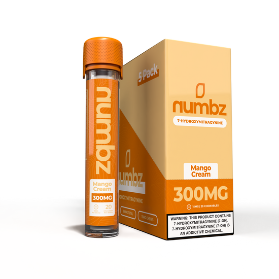 numbz|7OH-MIT| 300MG |20 Chewables |Box of 5 Units | Box