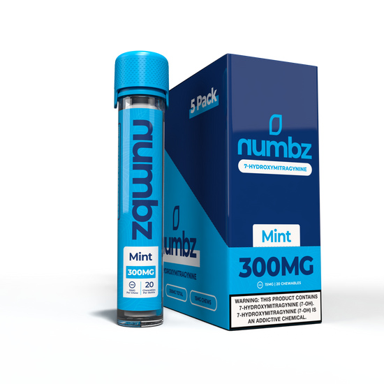 numbz|7OH-MIT| 300MG |20 Chewables |Box of 5 Units | Box