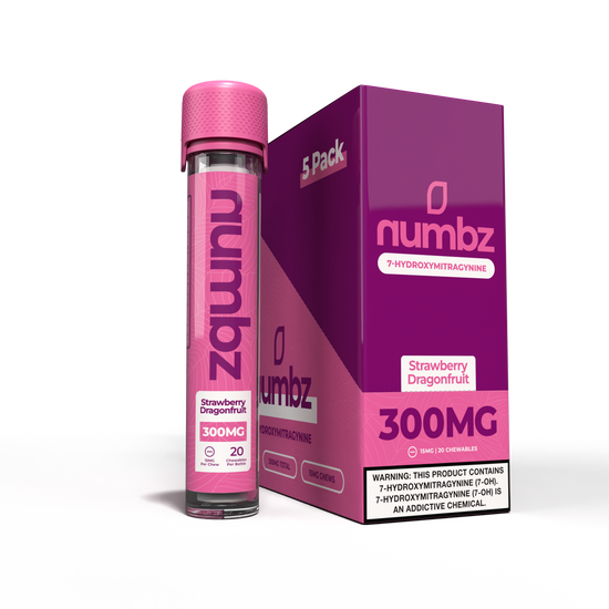numbz|7OH-MIT| 300MG |20 Chewables |Box of 5 Units | Box Secondary image