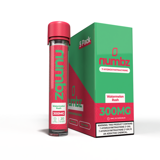 numbz|7OH-MIT| 300MG |20 Chewables |Box of 5 Units | Box