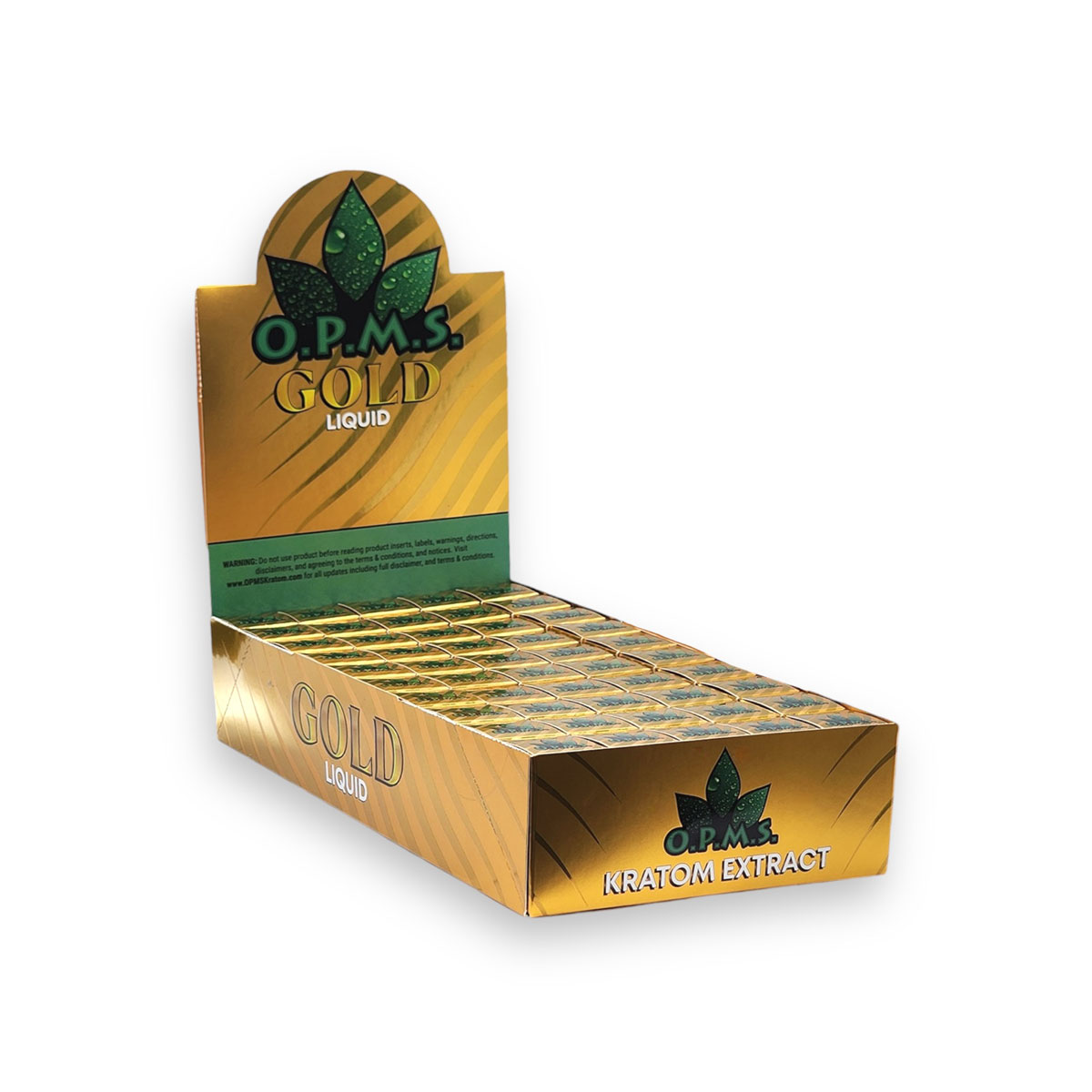 O.P.M.S. KRATOM GOLD LIQUID SHOT EXTRACT 45 COUNTS- OKGLSE45