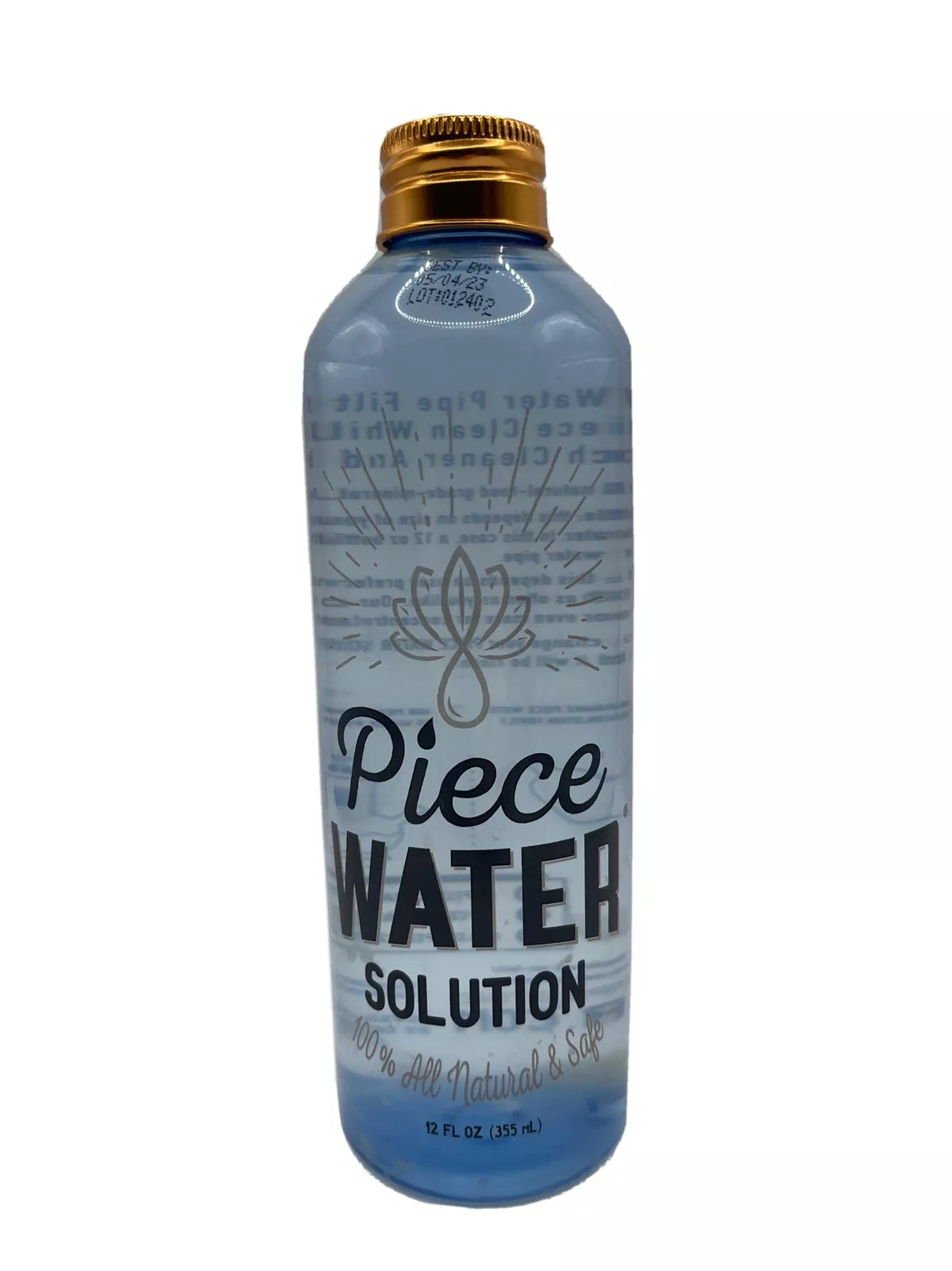PIECE Water Solution 4 FLOZ bottle – all-natural, safe bong water additive to keep glass clean and smooth smoking. Main image