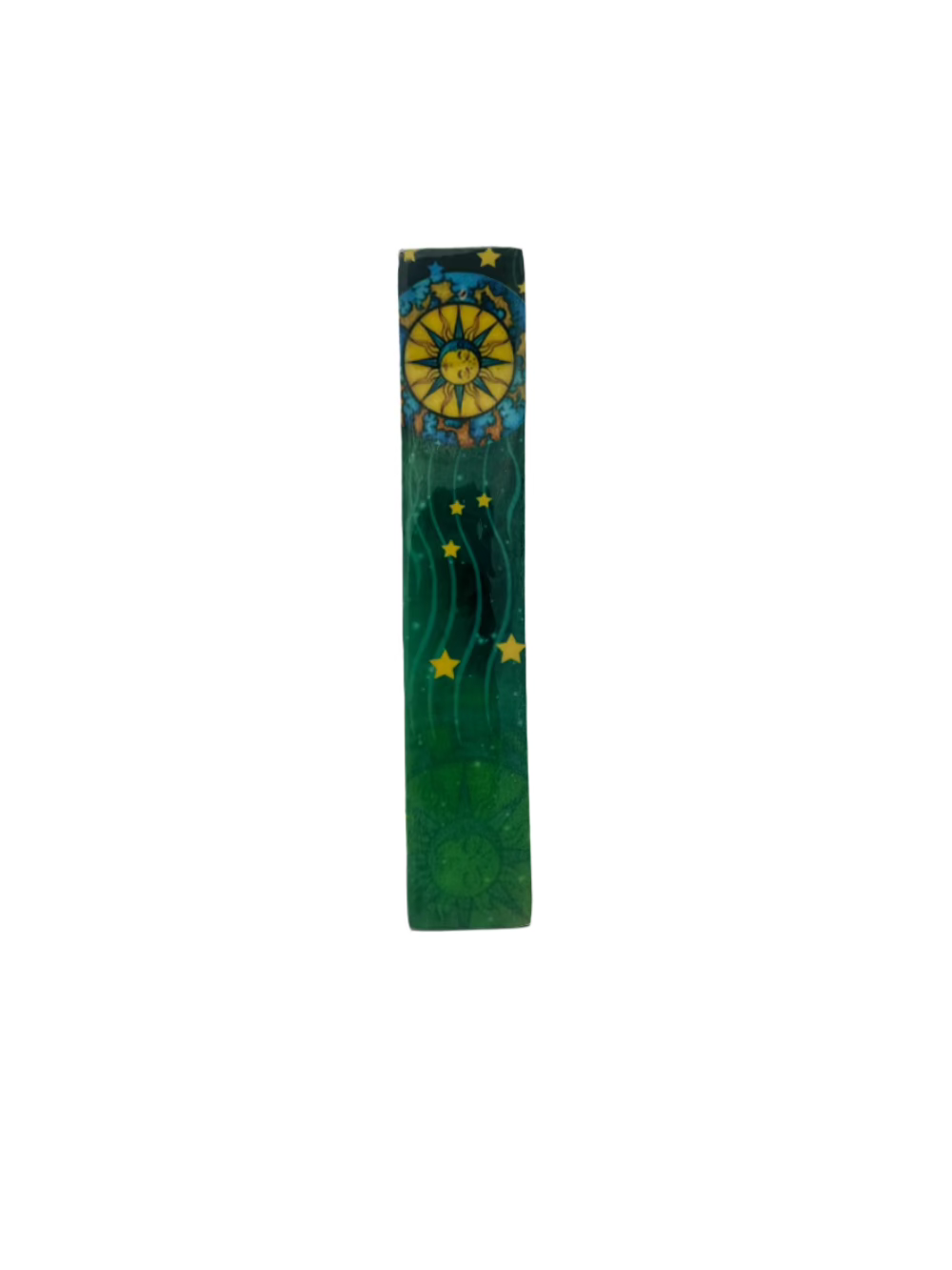 Pack of 2 wooden incense holders with celestial design