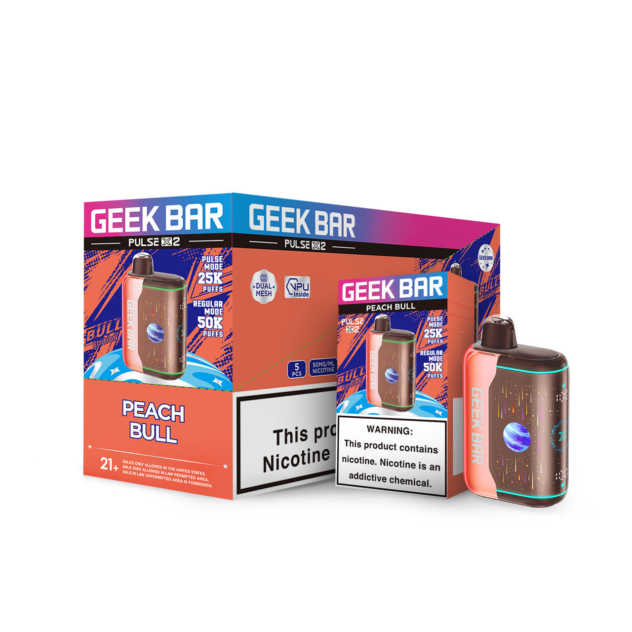 Geek Bar Pulse X 2 Disposable Vape | 50,000 Puffs | 5 Units/Box | Wholesale