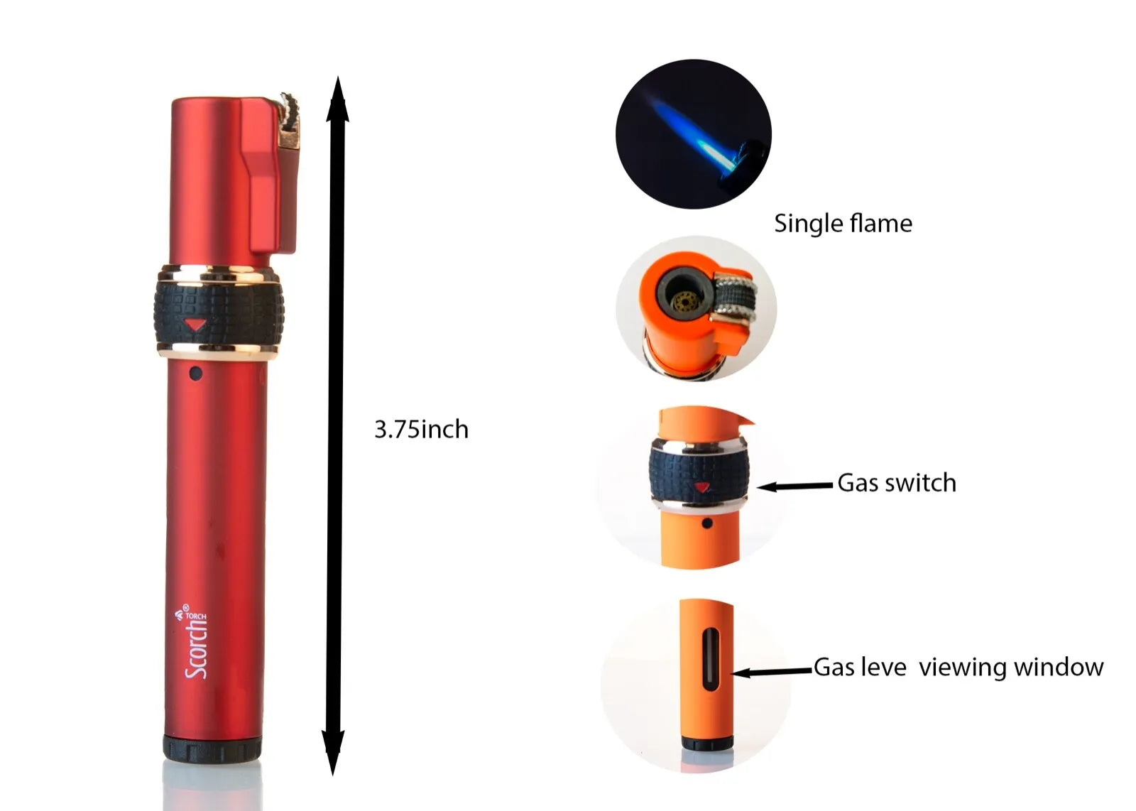 Scorch Torch - Pen Torch with Flint Igniter | Single Unit