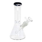 Beaker -Beaker with colored lip and Ice pinch |Include Down stem & bowl piece  8"