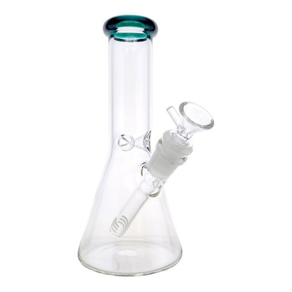 Beaker -Beaker with colored lip and Ice pinch |Include Down stem & bowl piece  8"