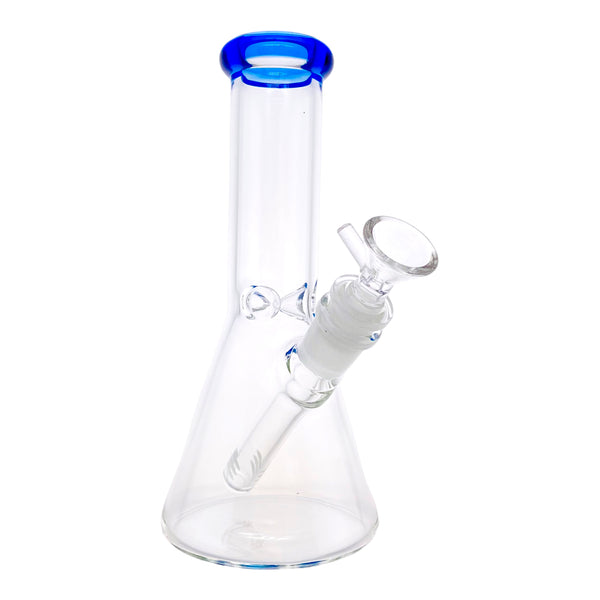 Beaker -Beaker with colored lip and Ice pinch |Include Down stem & bowl piece  8"