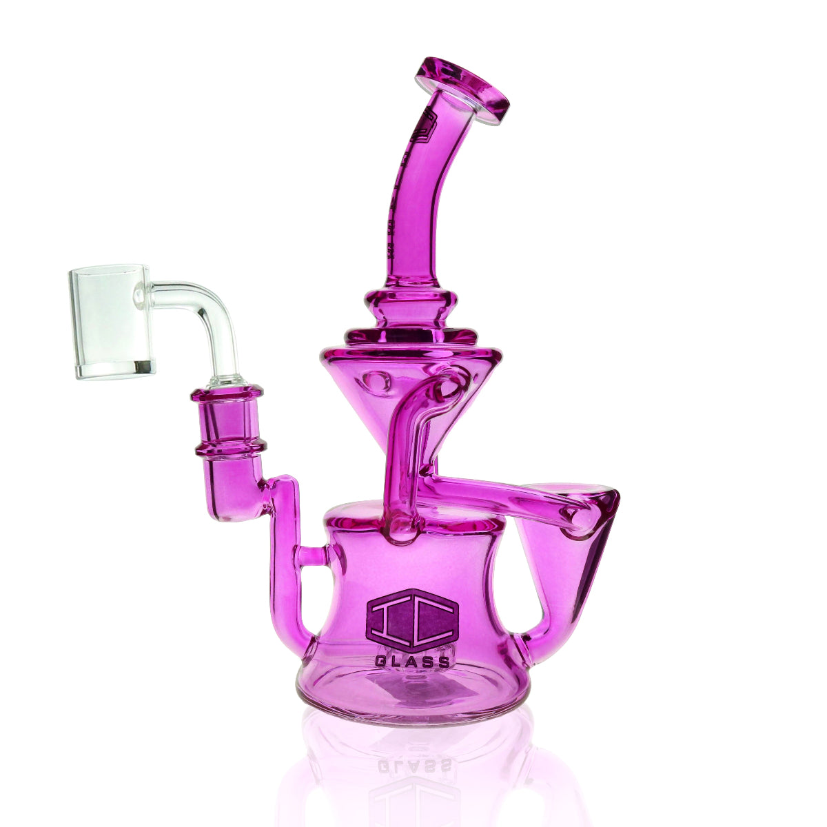 Pink Premium Design Double Drain recycler with banger Main image