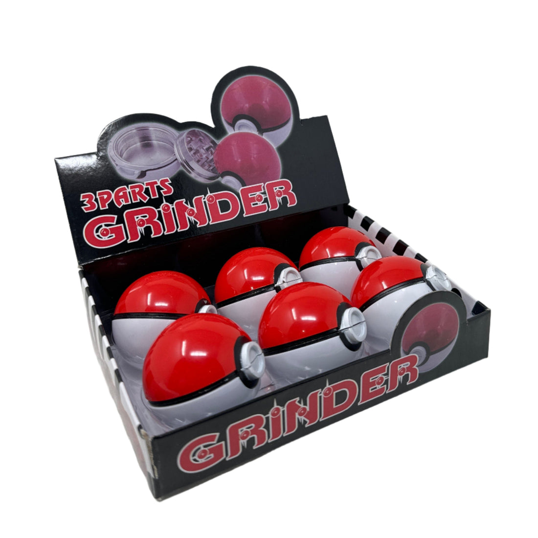 Poke Ball Metal Grinder, box of 6 pieces