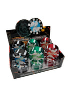 Poker Clip Design Zinc Grinder 12pc Box