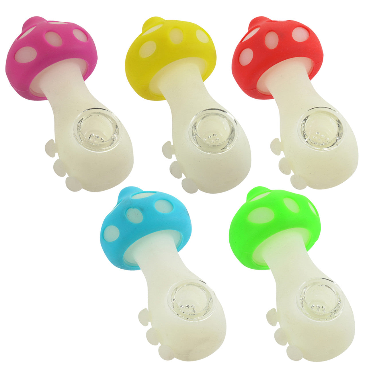 Portable mushroom-shaped silicone smoking pipe

