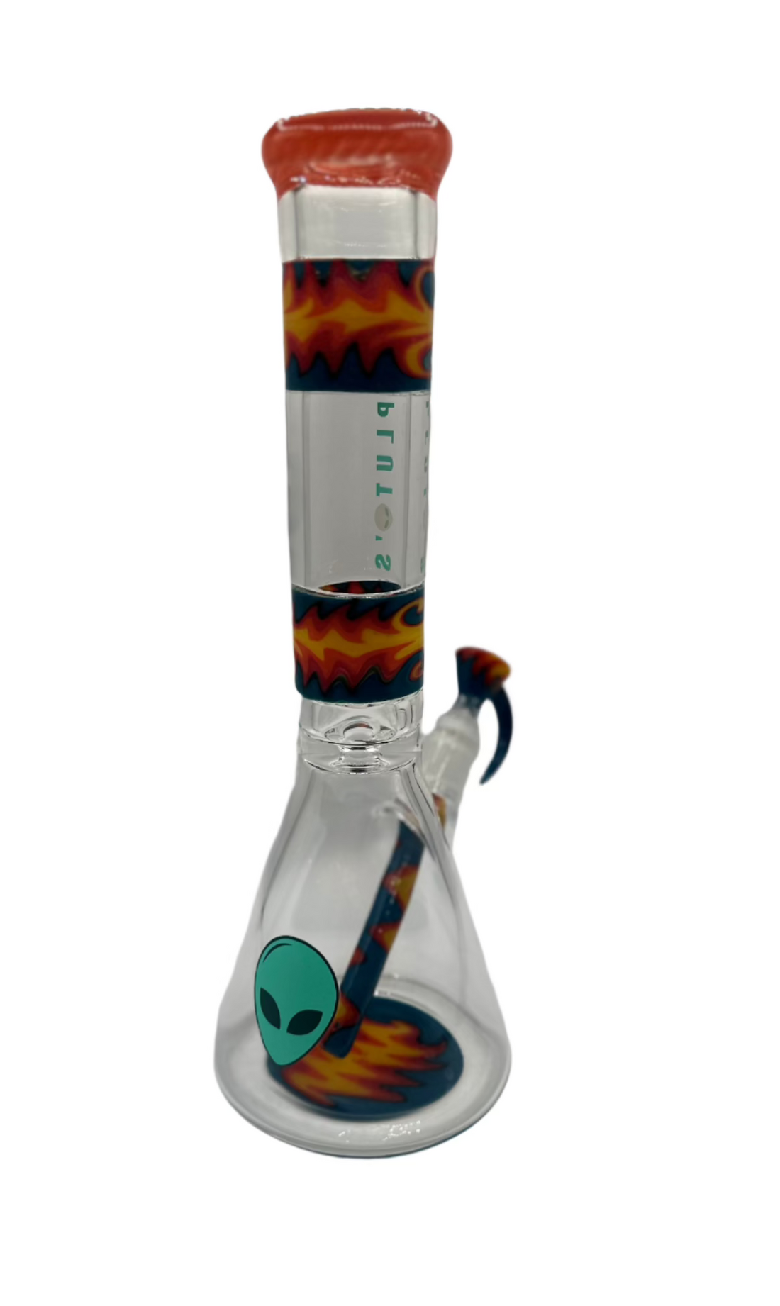 King Pluto thick glass beaker bong on white background