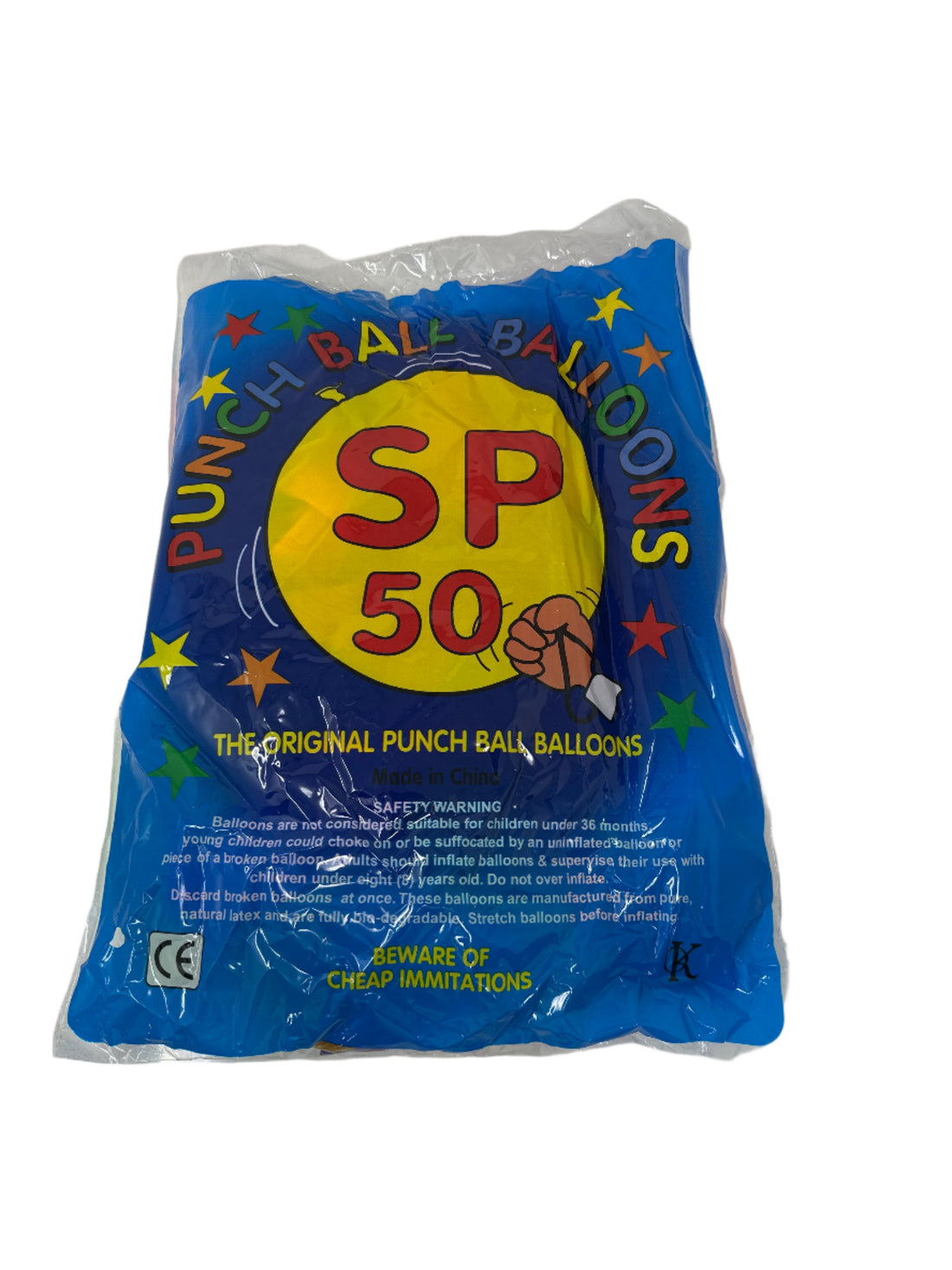 Colorful 50-pack of punch ball balloons ideal for parties, games, and kids’ fun.