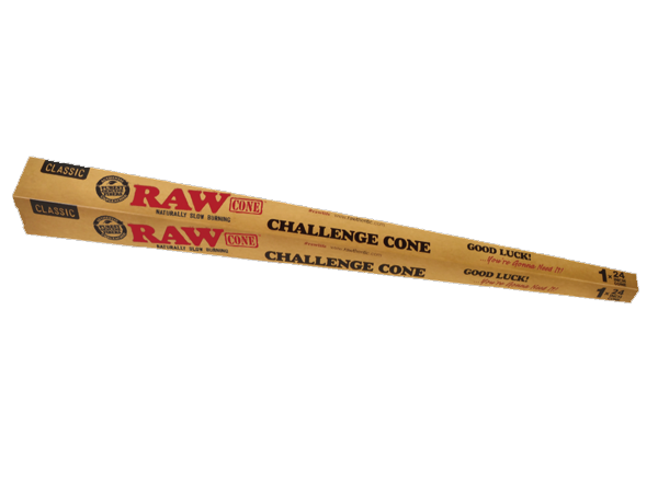 RAW Classic Challenge 24'' Cone | One Giant Pre-rolled Cone | Natural Unrefined Vegan Friendly Paper | 2 Feet Long