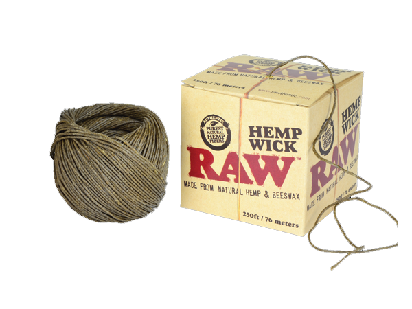 AUTHENTIC Raw Rolling Paper Hemp Wick - (250 ft/76 meters) | (100 ft/30.5 meters)