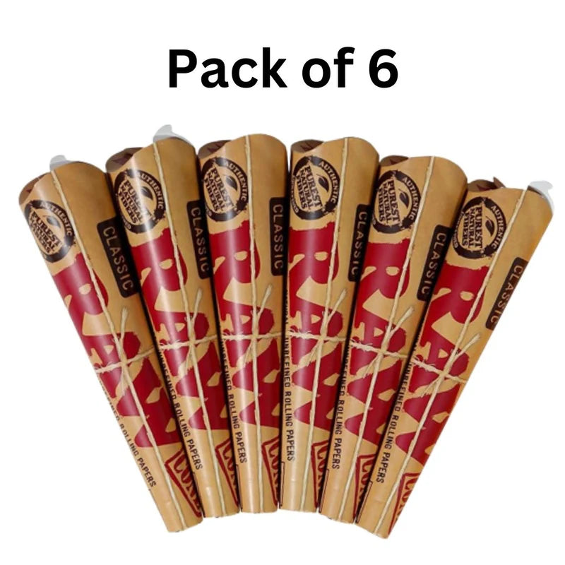 RAW Natural 1 ¼" Unrefined Pre Rolled Cones – 32 Pack
