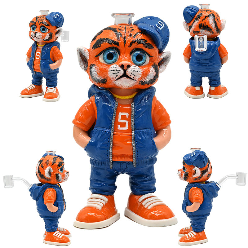 Cool Tiger Water Pipe with Small Hat – Polymer Clay Design | RI1014 - Wholesale Smoking Accessories Distributor Main image