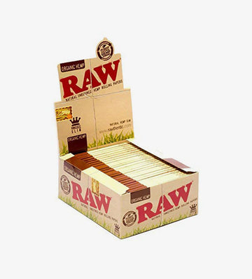 Raw King Size Slim Organic Hemp - Rolling Papers |(Pack of 50) | 32 Leaves/Pack