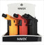Refillable butane lighters from MAVEN CANNON in retail-ready display