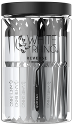 white rhino- REVERSE TWEEZER WITH SILICONE CAP - 30 COUNT JAR