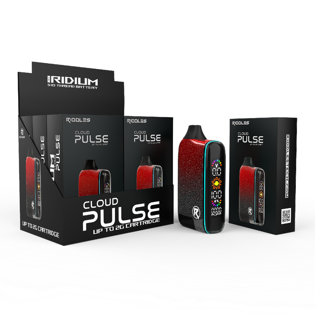 Riddles IRIDIUM 510 Battery with Cloud Pulse V2 2G Cartridge – 4 Colors

