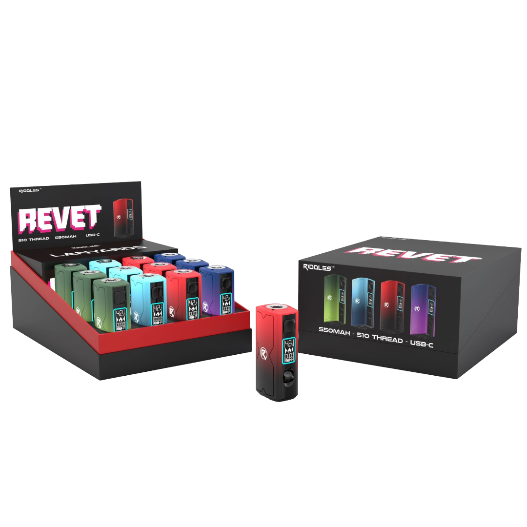 12-Pack Riddles REVET Rechargeable Vape Batteries