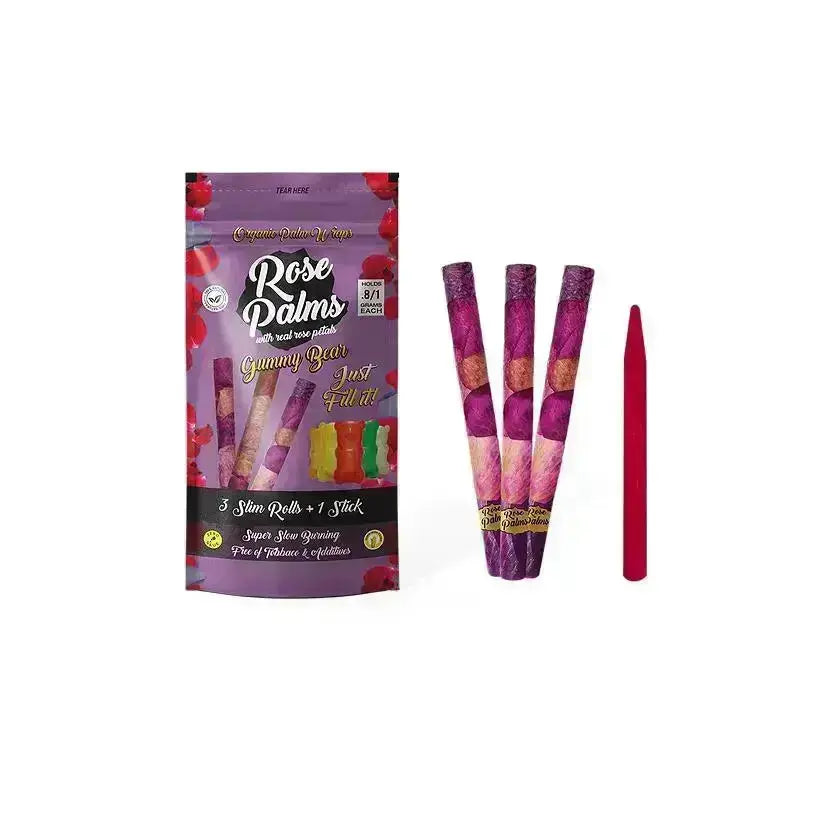 Rose Palms Slim Size- Red Velvet- 20 Count Display Box- 3 per pouch + 1 Filler Stick