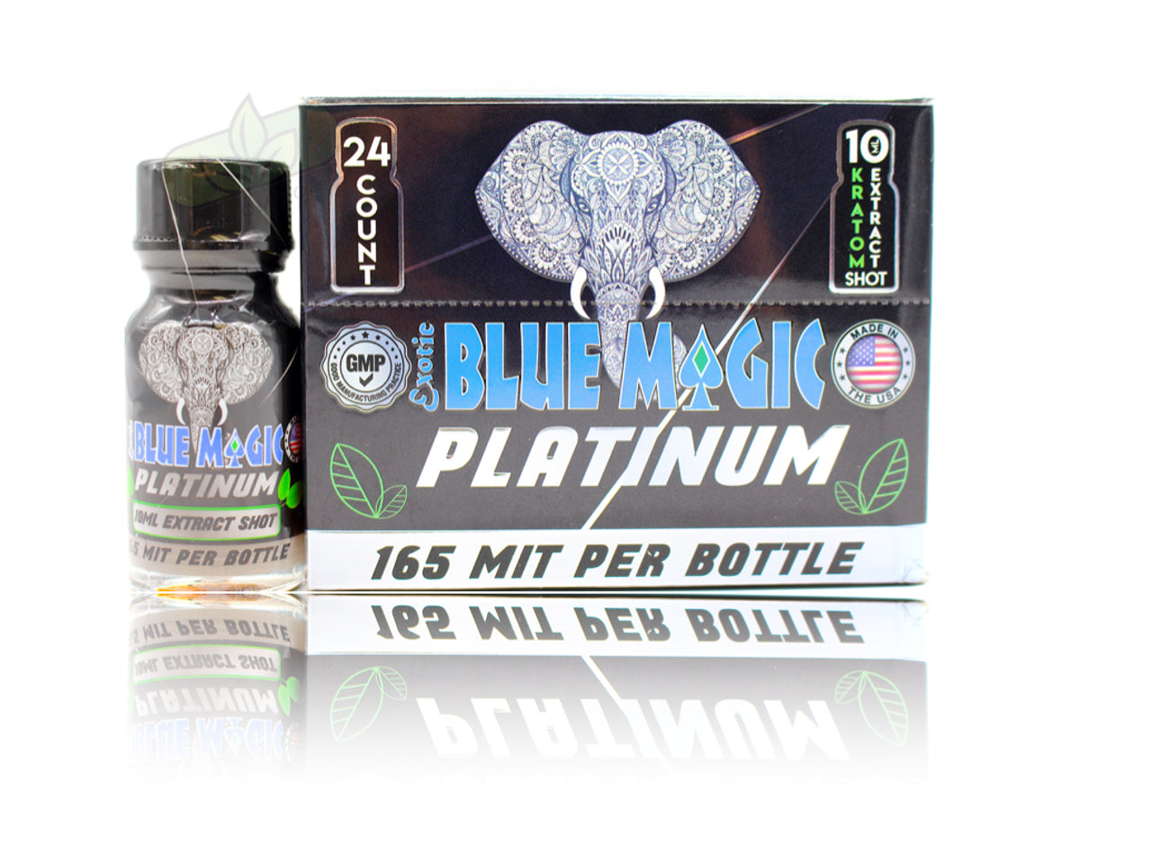 Blue Magic - Exotic Platinum 10ML Liquid Kratom Shots ( 165MIT Per Bottle / Display of 24 )