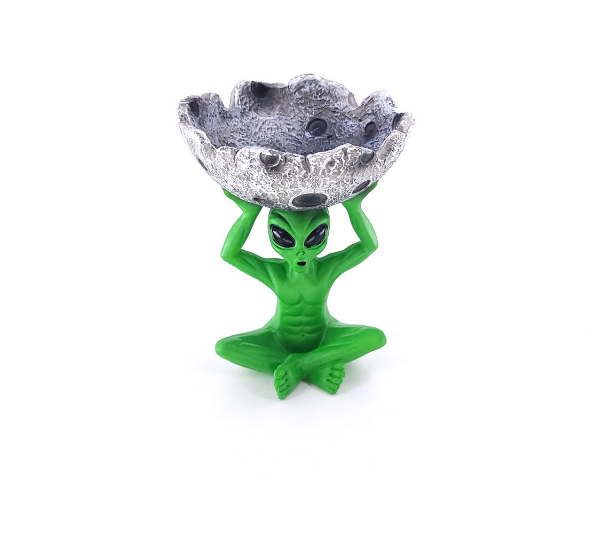 Alien Holding Moon Ceramic Ashtray | Assorted 2 Colors