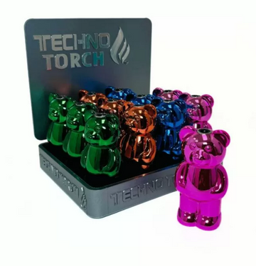 TECHNO TEDDY BEAR TORCH LIGHTER DISPLAY- 12CT  |  7.50/PC