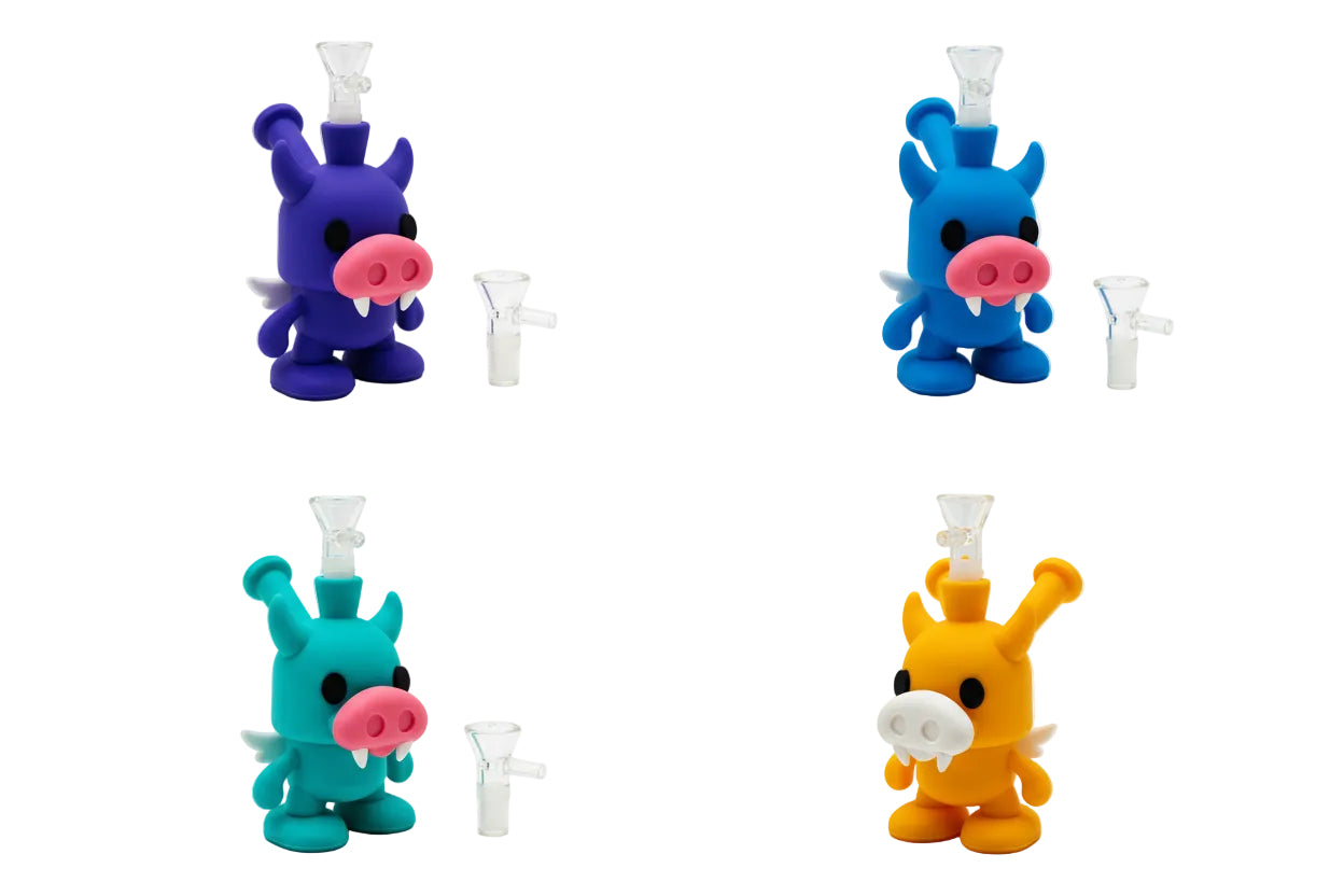Silicone - Evil Cow Silicone Water Pipe | Glass Bowl Included | Single Unit Main image
