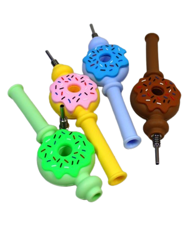 Silicone - Donut Nectar Straw with Ceramic Tip | 10 Units / Pack | Pack