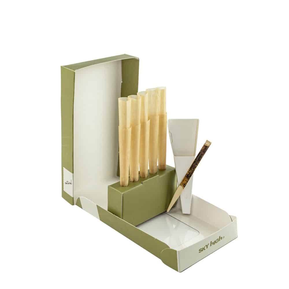 SKY HIGH - Pre-rolled Cones | Ultra Thin Natural Hemp | 10Packs|Cone Filler & Cone Packer Included