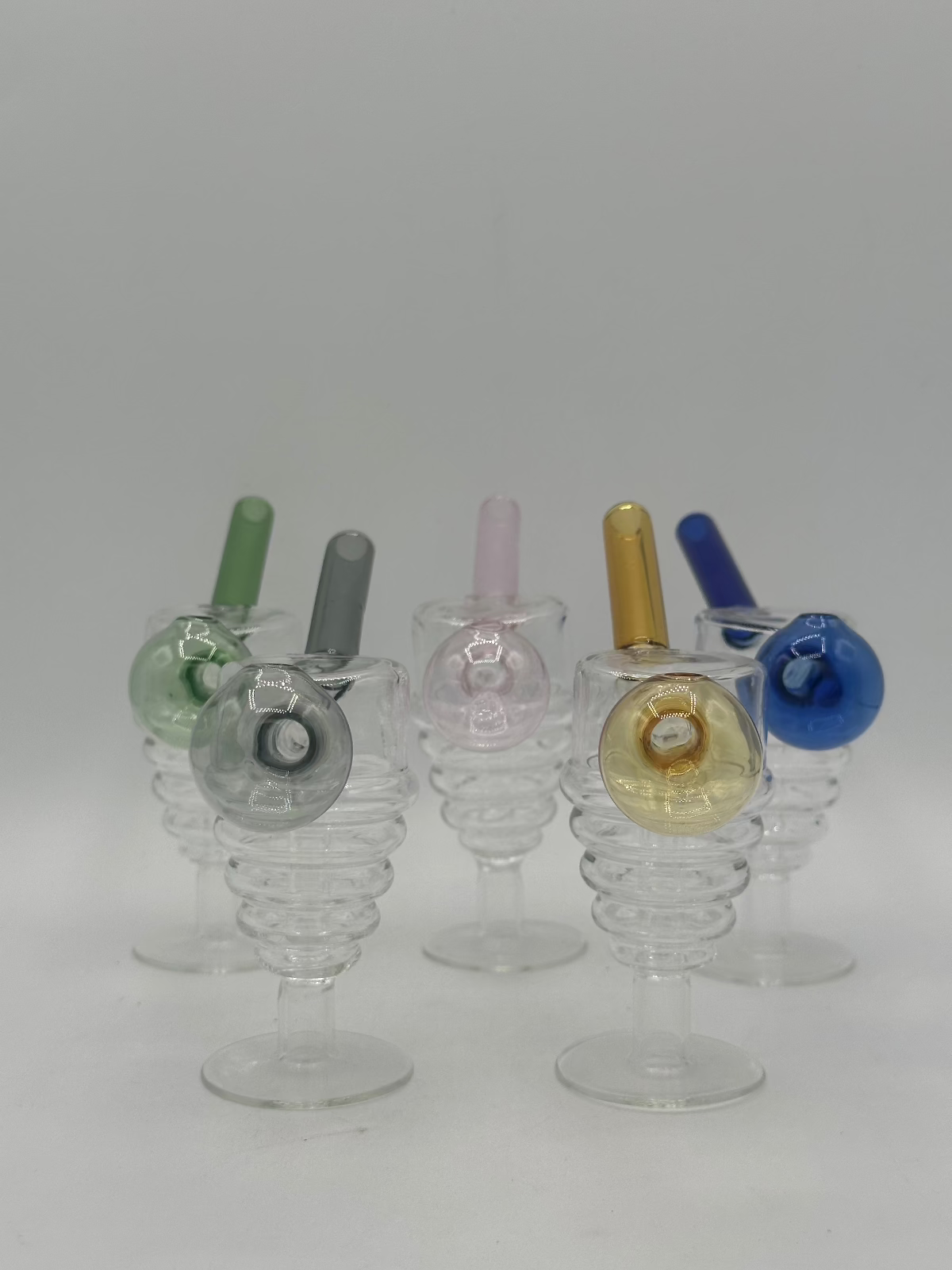 Small Fumed Glass Oil Burner Pipe – Assorted Color Main image