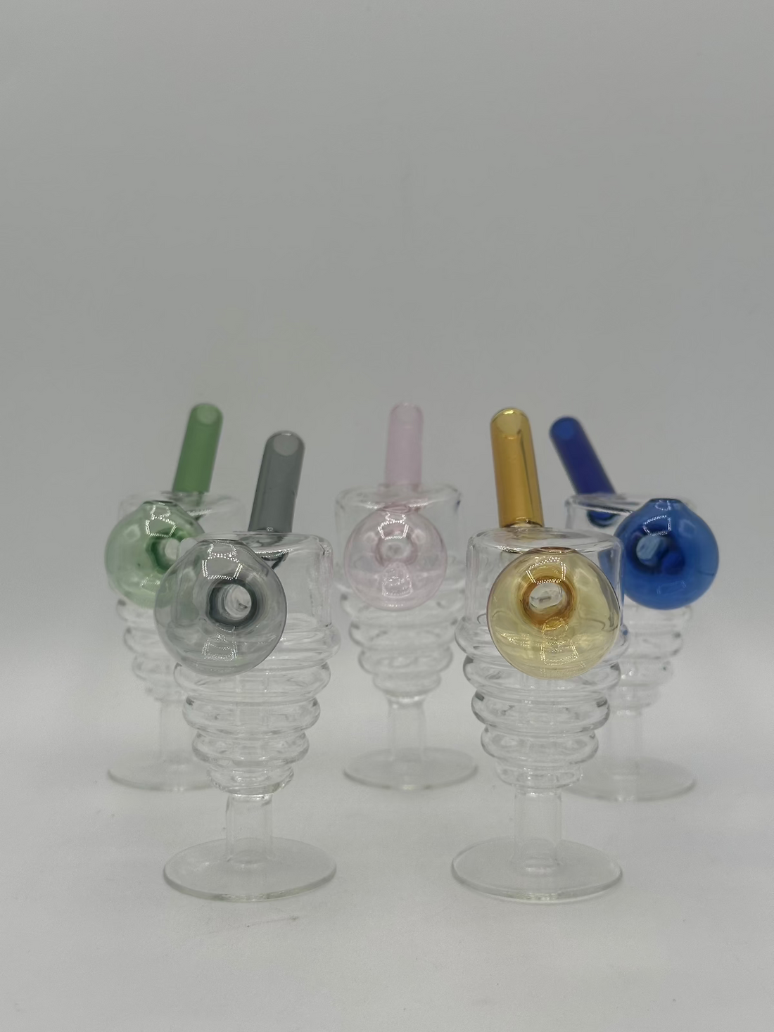 Small Fumed Glass Oil Burner Pipe – Assorted Color