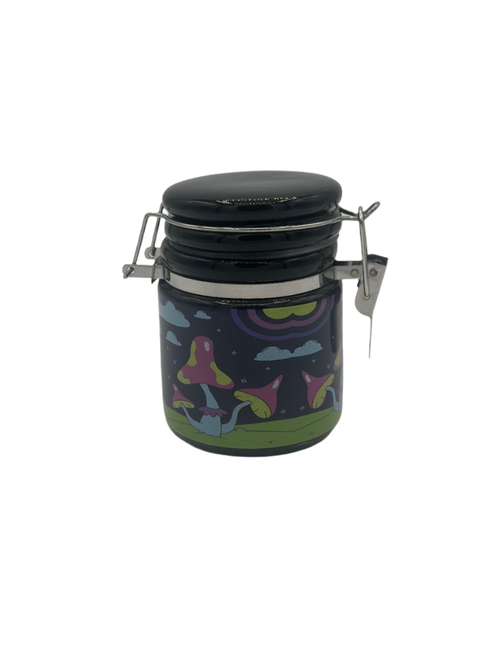 Wholesale ceramic herb jar with airtight lid for storage

