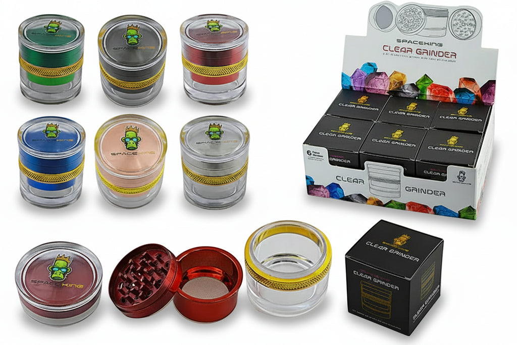 Spaceking Zinc Grinder with clear acrylic top – assorted colors

